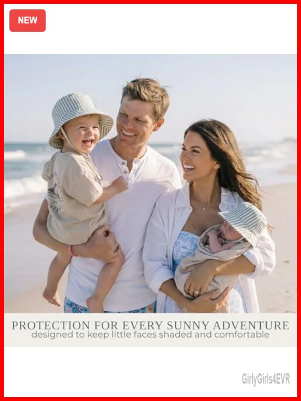 Baby Sun Hat 0-6 Months with UPF 50+ Protection, Adjustable Chin Strap, Cotton